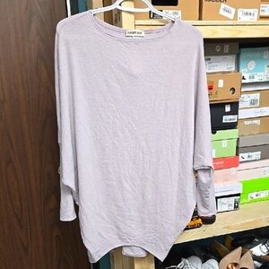 Charlotte Avery Size S Lilac Dolman Sleeved Oversized Tunic Length Top